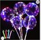 10 Pack LED Bobo Balloons with Stick and Pump,Transparent LED Light Up Balloons,with String Lights for Party Birthday Wedding Festival Decorations (Colorful) (Multicolor)
